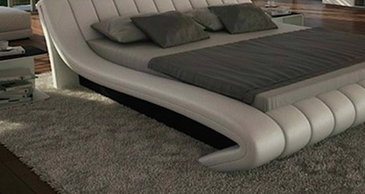 Faux leather bed 2025 frame