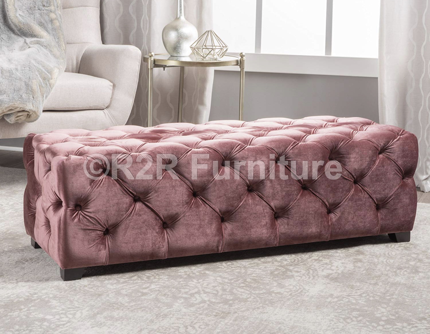 Blush ottoman shop