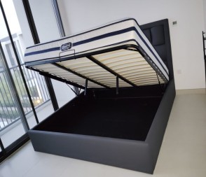 R2R PUZZLE DESIGN UPER SEMI-QUEEN SIZE BED (150X200) WITH HYDRAULIC STORAGE MATTRESS NOT INCLUDED