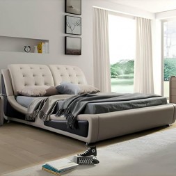 ELEGANT SLEIGH BED WITH PREMIUM POCKET SPRING MATTRESS, NO STORAGE (140X200))