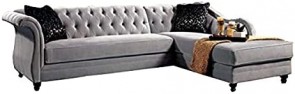 R2R FURNITURE Modish Tufted L-Shape Designer Sofa with curved Armrest