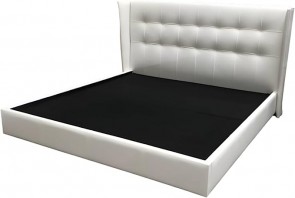 R2R FURNITURE MILIGUN STAR WHITE LEATHER BED FRAME (200 x 200 cm)