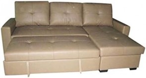 R2R FURNITURE Verse Leather L-Shape Designer Sofa bed - (Both Sides Available)