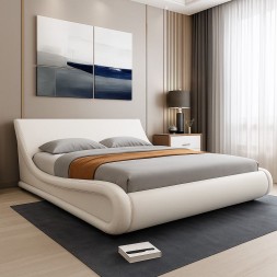 HOMEGENIE UPHOLSTERED COMFORT SLEIGH SUPER KING SIZE BEDFRAME ONLY (200X200) NO STORAGE NO MATTRESS