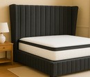 HOMEGENIE RETRO WINGBACK SEMI-QUEEN SIZE (150X200) BEDFRAME WITH POCKET SPRING MATTRESS