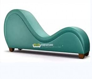 HOMEGENIE UPHOLSTERED S SHAPE SOFA TORQUOISE/CYAN  LEATHER