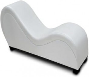 HOMEGENIE UPHOLSTERED S SHAPE SOFA WHITE LEATHER
