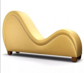 HOMEGENIE UPHOLSTERED S SHAPE SOFA YELLOW LEATHER